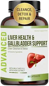 Liver Health Formula ve Gallbladder Support-Liver Cleanse Detox & Repair to Support Liver Renew with Artichoke Extract, Milk Thistle, Dandelion Leaf. Liver Detox Canlı Destek için Supplements.