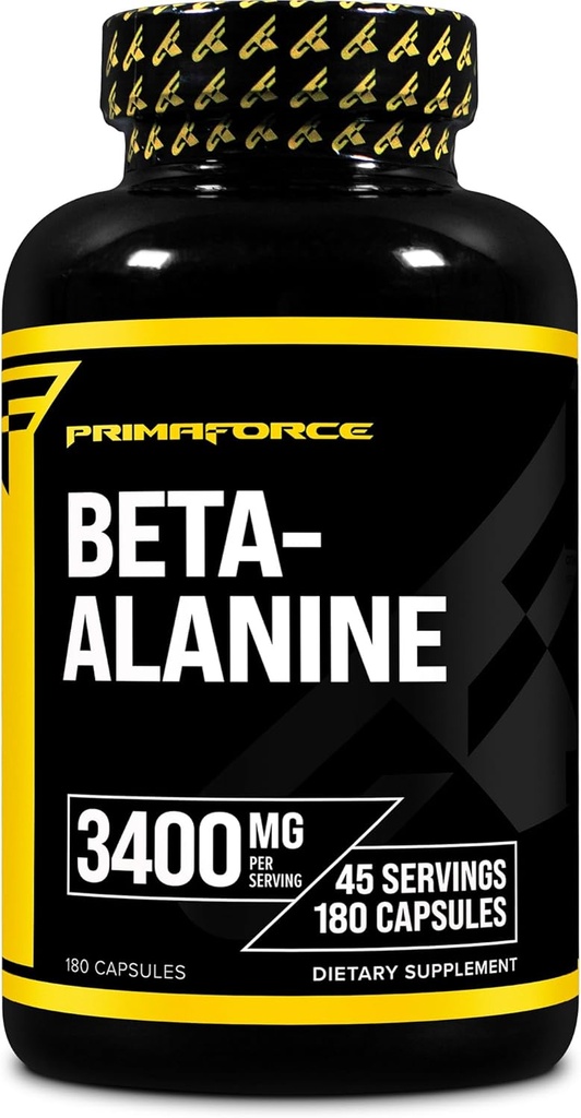 Primaforce Beta Alanine Capsules 3,400 mg, 180 Capsules (45 Hizmet) - Potent Beta-Alanine Supplement