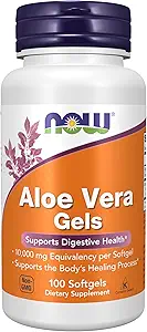 NOW Συμπληρώματα, Aloe Vera (Aloe barbadensis) 10.000 mg, Υποστηρίζει Digestive Health*, 100 Softgels