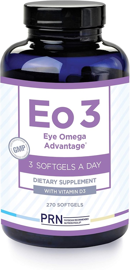 PRN Eye Omega Avantajı (Eo3) Tamam - 270 Softgels, 90-Day Supply - Re-Esterfied Omega 3 Triglyceride Form Eye Vitamins with 920 mg EPA, 920 mg DHA, Lutein & Zeaxanthin for Macula, Retina Destek