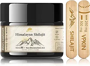 Shilajit Wear Pure Himalayan Natural Organic Shilajit Supplement with Fluvic Acid and 85+ Trace Minerals for Energy,Immune & Metabolism Support,60 Grams