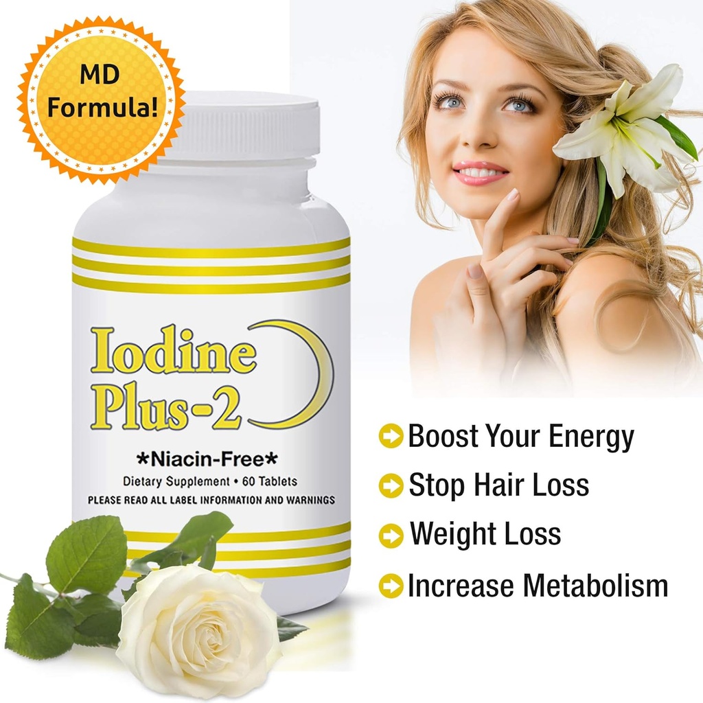 Iodine Plus 2 -Thyroid M.D.'nin Resmi Formula - 2 Ay Supply - 60 Tablet - Sizin için