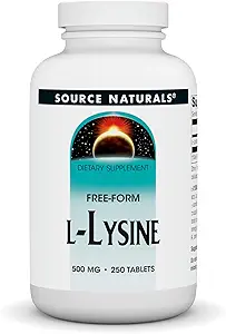 Source Naturals L-Lysine 500 mg Ücretsiz Form - Amino Asit Supplement Supports Energy & Formation of Collagen* - 250 Tablet