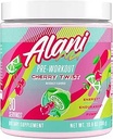 Alani Nu Pre Workout Powder Cherry Twist, Amino Energy Boost, συμπλήρωμα αντοχής, χωρίς ζάχαρη, 200mg καφεΐνη, L-Θεανίνη, Beta-Alanine, L-Citrulline, 30 υπηρεσίες