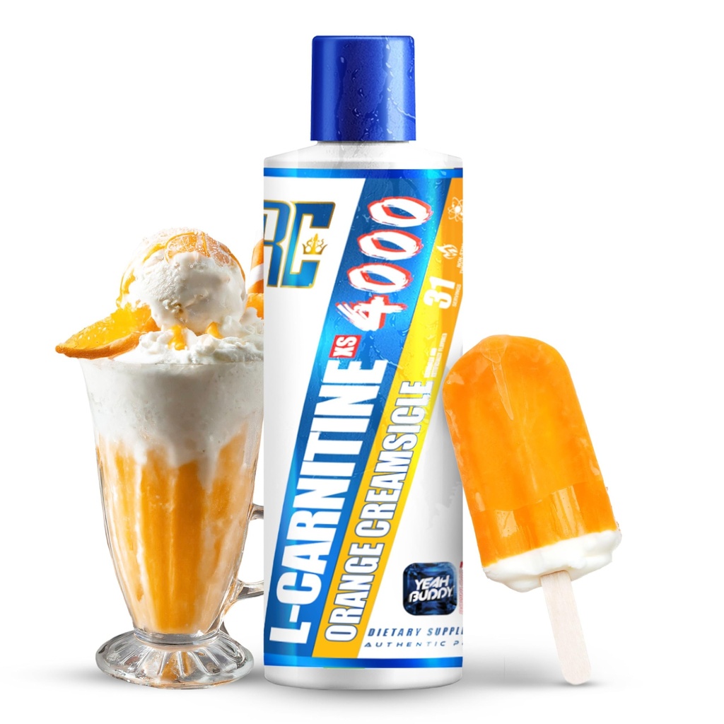 Ronnie Coleman Signature Series L Carnitine XS 4000 Liquid, Stimulant Free, Sugar Free, Zero Carbs, Lean Muscle Strength Support for Men & Women, 16 Oz (16 oz, Orange Creamsicle (4000)