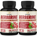 2 Pack Berberine HCl- Plus Ceylon Cinnamon, Turmeric, Milk Butle, Artichoke, Black Pepper, Berberine HCI Root Supplements Pills - Immune System