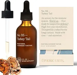 Türkiye Tail Mushroom Extract - Double Extracted Fruitbody Mushroom Tincture | Immunity ATM, Yönetme Inflammation, Soothes Aches, Sağlıklı Digestive Function, Antioksis (60 Hizmet)