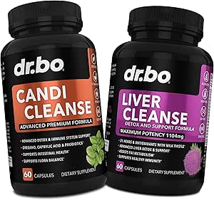 Candi Liver Cleanse Support Supplement - Balance Control Probiyotik Kompleksi Kadınlar ve Erkekler için Temiz - Oral Herbal Oregano & Caprylic Acid Capsules, Gallbladder Care Capsules & Milk Butle Dandelion