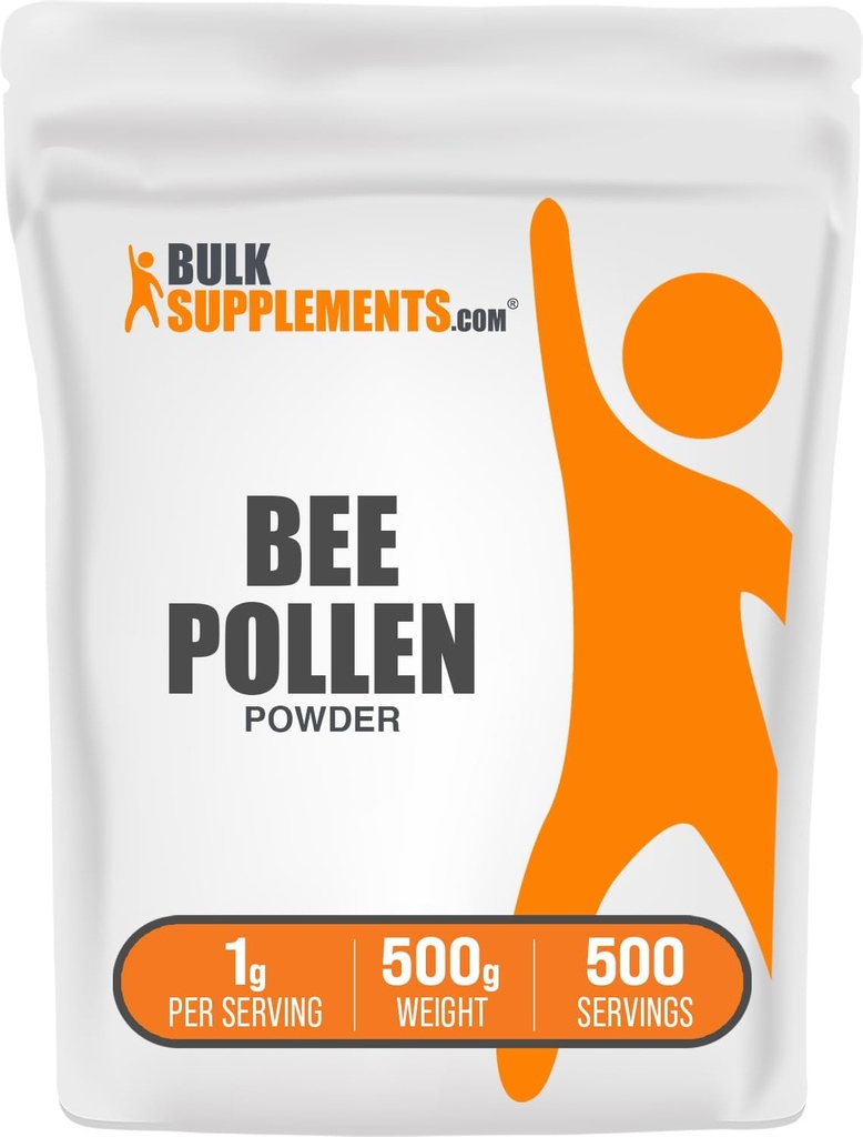 BulkSupplements.com Bee Pollen Powder - Superfood Supplement, Bee Pollen Supplement, for Immune Support - Gluten Free, 1g per Serving, 500g (1.1 lbs) (Pack of 1)
