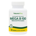 Natures Plus Mega B-100 Complex - 90 Vegetarian Release Tablets - Ενέργεια & Εγκέφαλος Booster - Χωρίς γλουτένη - 90 Σερβιέτες