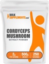 BulkSupplements.com Cordyceps Mushroom Extract Toz - Cordyceps Sinensis, Mushroom Supplement - Vegan & Gluten Free, 2g per Service, 500g (1.1 lbs) (Pack of 1)