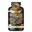 Magnezyum Kompleksi - 10 Aktif Formlar, Glycinate, Citrate, Malate, Oksit, Taurate, Aspartate, Gluconate, Ascorbate, Lactate, Carbonate, Plus More with Vitamin C B1 B2 B6 B12