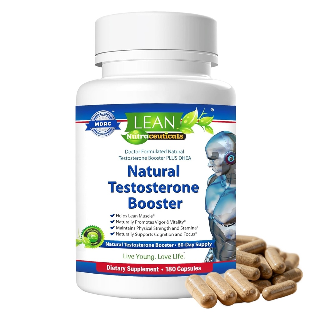 Lean Nutra Men'in Hormon Desteği – 180 Capsules – Doğal testosteron Destek Maca, Fenugreek, Tongkat Ali, çinko, Tribulus, DHEA – Enerji, Denge, Erkekler için Sağlıklı ve Sağlık