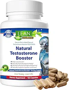 Lean Nutra Men'in Hormon Desteği – 180 Capsules – Doğal testosteron Destek Maca, Fenugreek, Tongkat Ali, çinko, Tribulus, DHEA – Enerji, Denge, Erkekler için Sağlıklı ve Sağlık
