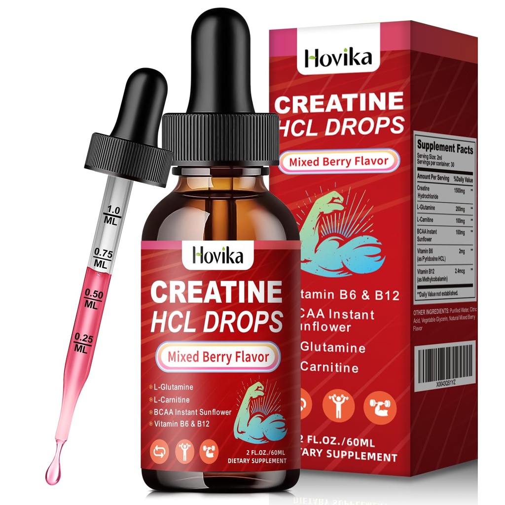 Erkekler ve Kadınlar için C-Carnitine, L-Glutamine, BCAA, B12 & B6, Kas Büyüme ve Kurtarma için Karma Berry Flavor Flavor, 2 Fl Oz