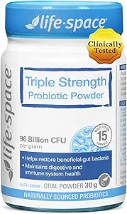 Life-Space Triple Strength Broad Spectrum Probiotic, 96 Billion CFU & 15 Diverse Strains, Advanced Formulated for Digestive Health & Immune Health, Probiotics for Women & Men - 30 Veg Κάψουλες