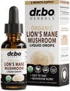 Lions Mane Mushroom Supplement Drops - Organik Lion's Mane Mushroom Liquid Tincture for Focus, Fog Brain Health Supplements - Vegan Herbal Nervine Nootropic Organic Lions Sıvı Supplement 1oz