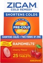Zicam Cold Remedy çinko RapidMelts, Cherry Flavor, Homeopathic, Cold Shorting Medicine, Shortens Cold Duration, 25 Count (Pack of 2)