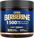 Berberine Supplement - Berberine Kilo Kaybı, Yüksek Lisans Berberine HCL, Plus Citrus Bergamot - Metabolic, Digestive ve Immune Support - Vegan, Non-GMO, 180 Capsules