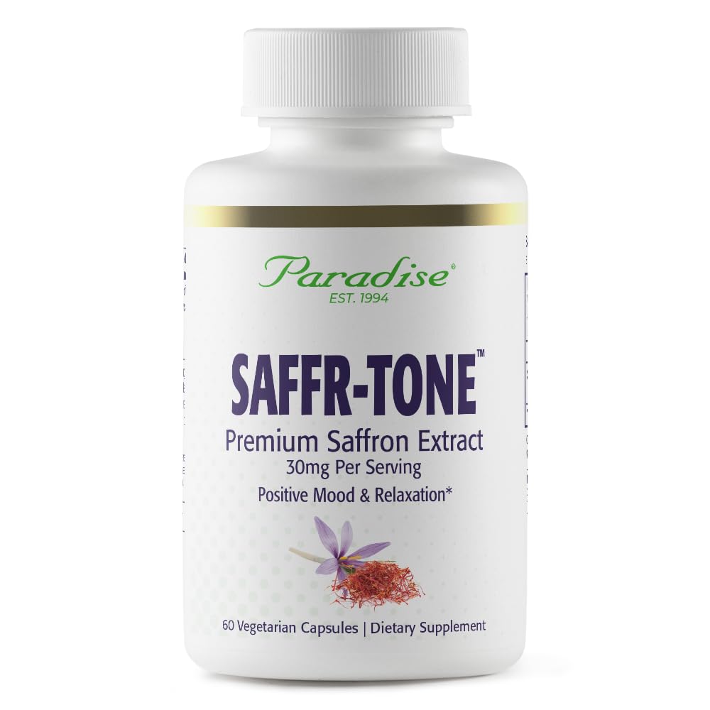 Paradise Herbs Saffr-Tone, Saffron Extract, Active Whole Spectrum Extract, Super Poent, Ultra Pure, Vegan, Non-GMO, Gluten Free, 60 κάψουλες χορτοφάγων