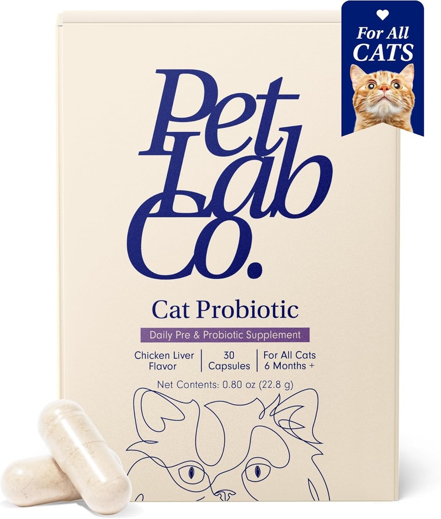 PetLab Co. Προβιοτικά για γάτες, την υγεία των ούρων υποστήριξης, την περιστασιακή διάρροια, την Digestive Υγεία & την ανοσοποιητική υποστήριξη - εύκολο στη χρήση - 30 κόμης