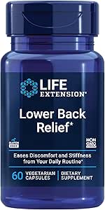 Life Extension Lower Back Relief, Chinese Chaste Tree, Ginger Extract, For Lower Back rahatsızlığı ve Occasional Stiffness, Non-GMO, Gluten Free, Vegetarian, 60 Capsuleste Tree, Ginger Extract, For Lower Back rahatsızlığı ve Occasional Stiffness, Non-GMO, Gluten Free, Vegetarian, 60 Capsules