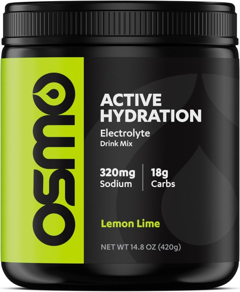 Osmo Active Hydration Electrolyte Powder (20 Servings) - Includes Sodium, Magnesium, Potassium, Carbs & Vitamins, Cane Sugar - All Natural Ingredients, 3X Faster Hydration, Boosts Power & Endurance