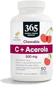365 by Whole Foods Market, C Plus Acerola C 500Mg, 90 Tablet (Pack of 2)