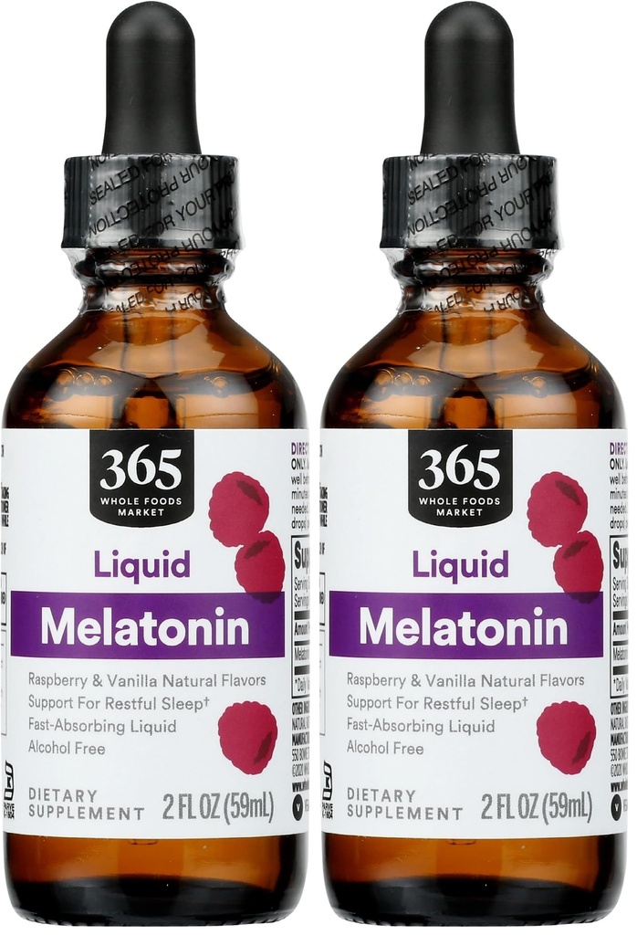 365 by Whole Foods Market, Liquid Melatonin, 2 Fl Oz (Pack of 2)