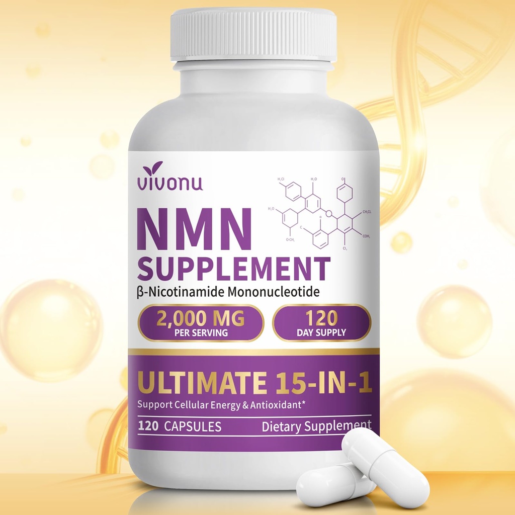 VivoNu Pumpkin Seed Oil with Saw Palmetto Capsules 15-in-1 Liposomal NMN Supplement