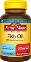 Nature Made Burp Less Fish Oil Omega 3 Συμπληρώματα, 1200 mg Softgels, EPA DHA Omega 3 Fish Oil Συμπληρώματα για Υγιεινή υποστήριξη καρδιάς, 60 Softgels, 30 ημέρες προσφοράς