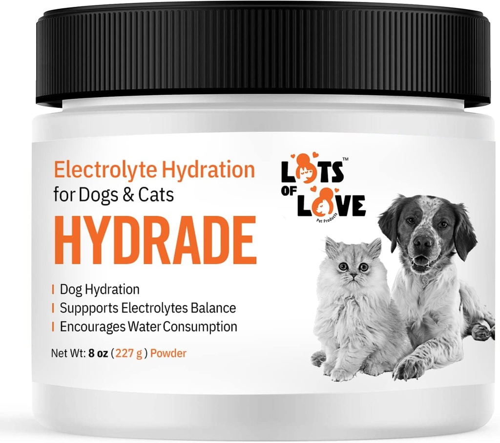 HydrADE Powder - Ηλεκτρολύτες για Αφυδάτωση Σκύλων & Γατών - Ενυδάτωση για Σκύλους & Γάτες - Πολλά Προϊόντα Κατοικιδίων Αγάπης (8 Oz)