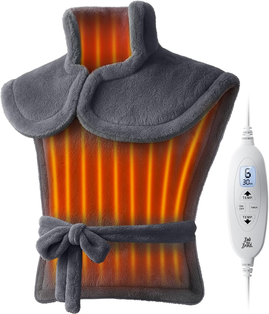 BOB AND BRAD Θέρμανση Pad για Back Pain Relief, FSA Edge-Weighted Electric Heat Pad for Neck HSA Επιλέξιμο, ώμοι & Full Body Relief, Γρήγορη Θέρμανση, ETEL Certified, Δώρο για γυναίκες Ανδρών Οικογένεια 24"x34"
