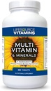 LifeSource Vitamins LifeSourceVitamins Ολόκληρα τρόφιμα Πολυβιταμίνες & Ορυκτά με 71 Όλα τα φυσικά συστατικά, προβιοτικά, διεγερτικά ένζυμα, χημικά ορυκτά και μη ΓΤΟ, 360 δισκία