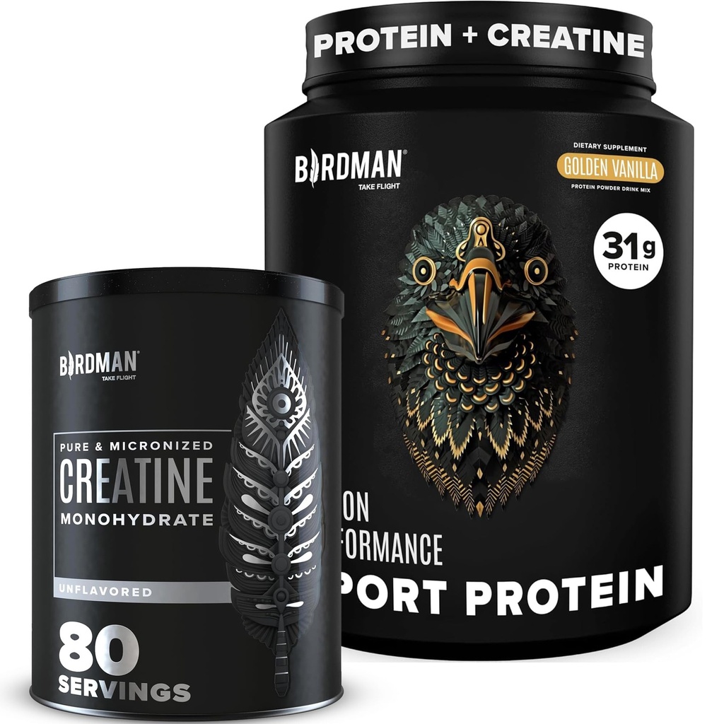 BIRDMAN Falcon Performance Vegan Protein Powder + Micronized Creatine Monohydrate Powder