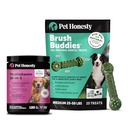Pet Honesty Dog Wellness Virtual Bundle – 10-in-1 Multivitamin Supplement (Chicken, 180 Ct) + Brush Buddies Dental Sticks for Medium Dogs (15 Ct) – Daily Health & Dental Support