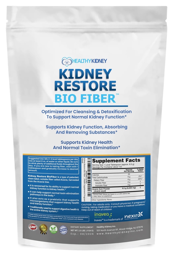 Bio Fiber, Kidney Cleanse Detox & Tamir - Restorative Kidney Support & Kidney Supplement Atık, Kidney Health Supplement - Kidney Health için Çay Ekle - 2.5 LBS