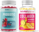 MAV NUTRITION Collagen Gummies for Women and Probiyotik Gummies | Saç, Skin, Nails ve Gut Health Support with Biotin, Vitamin C, and 5 Milyar C | 60 Gummies Every