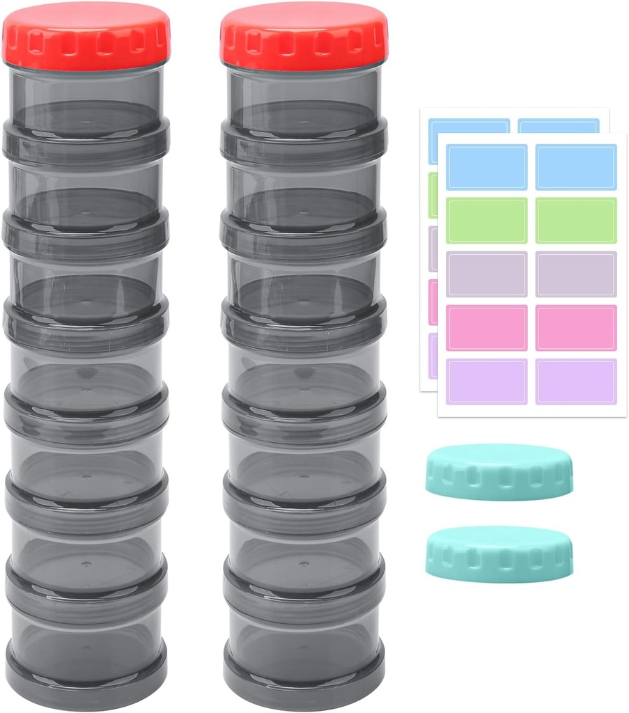 2 Pack 7 ημέρα χάπια Διοργανωτής περίπτωση στοίβαγμα εβδομαδιαία συμπληρώματα Βιταμίνες Χάπια κάτοχος διανομής Μεγάλο Διαφανές Μαύρο με Extra Lid
