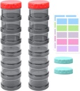 2 Pack 7 Day Pill Organizer Case Stackable Weekly Supplements Vitamins Pills Sahibi Ekstra Lid ile Büyük Translucent Black