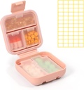 Dynippy Daily Pill Organizer 5tments Portreatif Moisture Re Small Pill Case for Pocket Purse Travel Pill Box Portable Medicine Vitamin Fish Oil Holder (Pink)