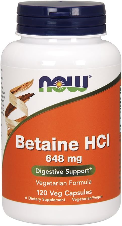 Şimdi Gıdalar Betaine HCl, 648 mg ile 150 mg Pepsin, 120 Capsules, 2 Pack