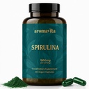 Spirulina Capsules 1500mg Per Serving – Made with Organic Spirulina – Plant-Based Daily Wellness Support with Naturally Occurring Protein, Iron & Phytonutrients – 90 Vegan Capsules