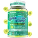 NEVISS Spirulina & Chlorella Gummies, Multivitamin + Probiotic + Super Greens Superfood, Rich in Antioxidants, Chlorophyll, Protein, Essential Amino Acids for Cellular, Energy, Immunity & Eye, 60 Cts