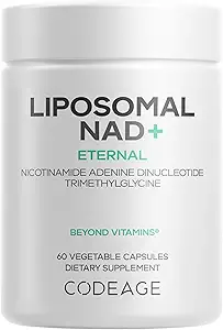 Kodage Liposomal NAD+ Tamam - NAD Nicotinamid Adenine Dinüotide Coenzyme Pills - 500 mg NAD + Hizmet ve Betaine Anhidrus - Liposomal Teslimat - Vegan, Non-GMO, Gluten-Free - 60 Capsules