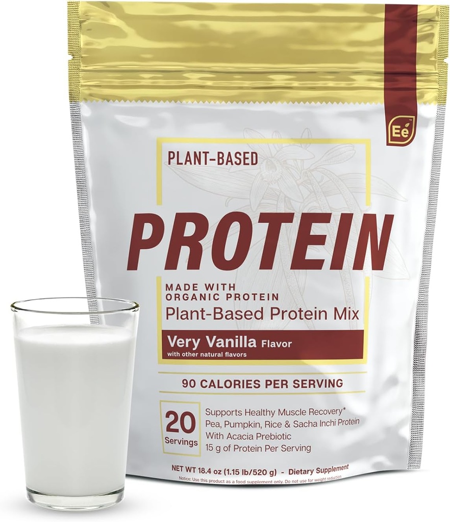 Temel Elements Pea Protein Toz - Çok Vanilla | Low-carb Plant-Based Vegan - Keto-Friendly ve Gluten-Free | 20 Hizmet, 18oz