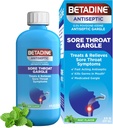 Betadine Antiseptic Medicated Gargle, Povidone-Iodine% 0,5, Tedavi ve Relieve Sore Throat Belirtileri, Temporly Germs Normal olarak Kasırda Bulunuyor, Mint Flavor, 8 FL OZ