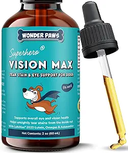 Köpekler için Premium Eye Supplement - Tear Stain Supplement For Dogs, Eyes, Vision & Macular Health - Eye Support for Dogs with Lutein, Zeaxanthin, Astaxanthin & Omegas - All Ages, Dimensions & Breeds - 2oz