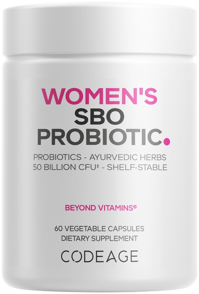 Kadın Probiyotikleri Supplement - 50 Milyar CFUs - SBO Probiyotiks & Prebiyotiks - Cranberries - Feminine Health - Fermented Botanical Mix, Whole Food Supplement - Vegan, Non-GMO - 60 Capsules