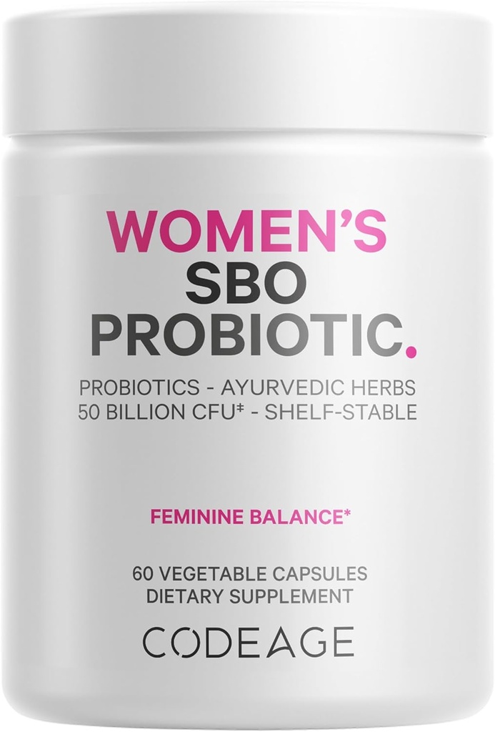 Kadın Probiyotikleri Supplement - 50 Milyar CFUs - SBO Probiyotiks & Prebiyotiks - Cranberries - Feminine Health - Fermented Botanical Mix, Whole Food Supplement - Vegan, Non-GMO - 60 Capsules